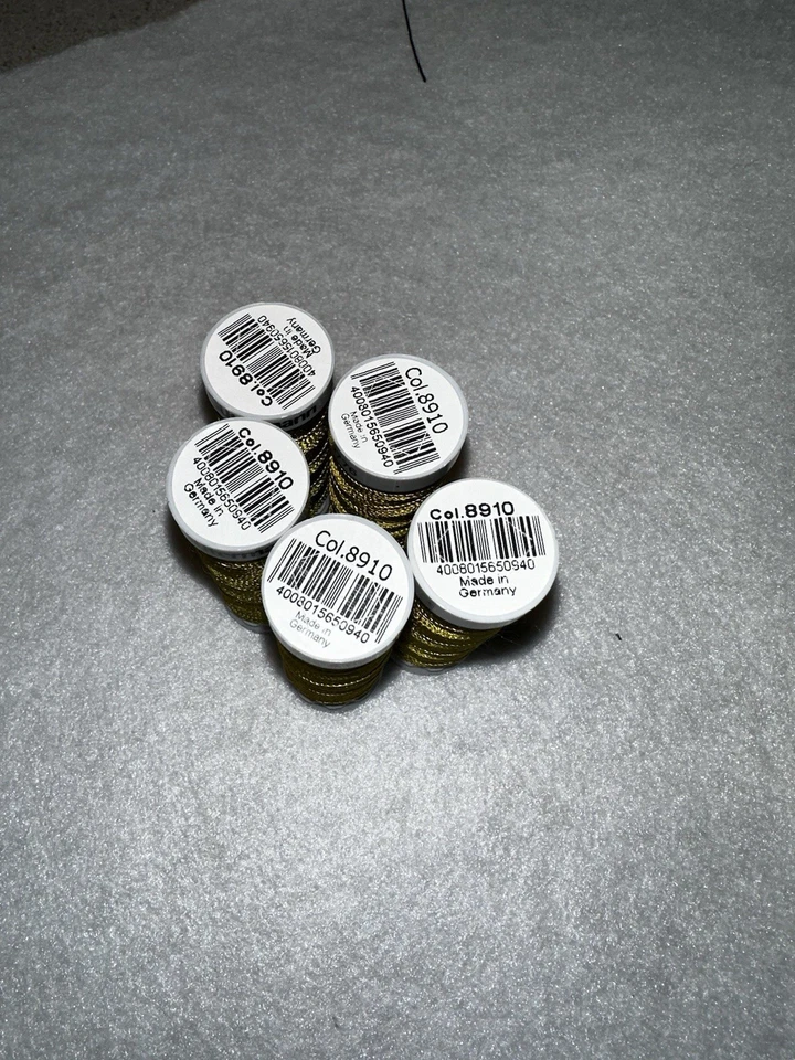 Gutermann 8910 Gold - 5 Spools 220 yards 100% Viscose - Image 2 of 2