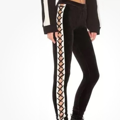 Puma by Rihanna Velour Legging, Schwarz, Mit Schnürung, Größe S