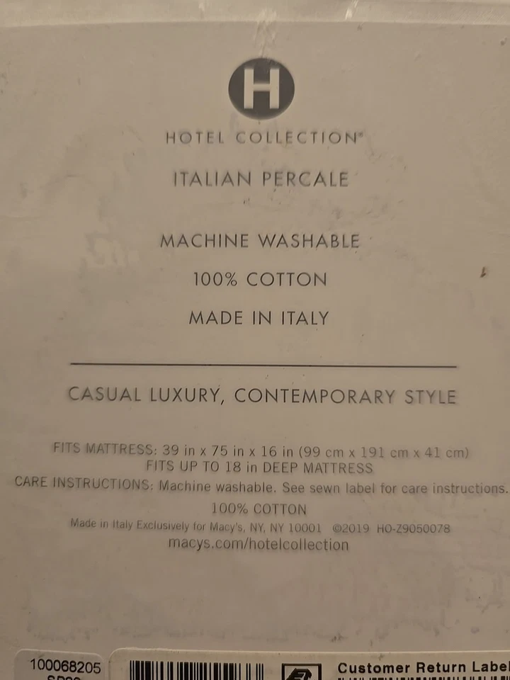 Juego de 2 fundas de almohada blancas Hotel Collection Italian Percale Twin   Foto 3 de 4