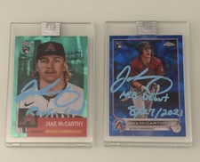 2022 Topps Chrome Rookie Autographs Jake McCarthy 2 CARD Set. rookie card picture