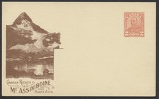 Canada CPR 77I Mt Assiniboine View Card 2c Red Arch Unused Freight Advice