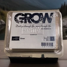 Stampin Up “Grow” 127063  “Grow Through Life” Words Flowers Wooden Rubber Stamp