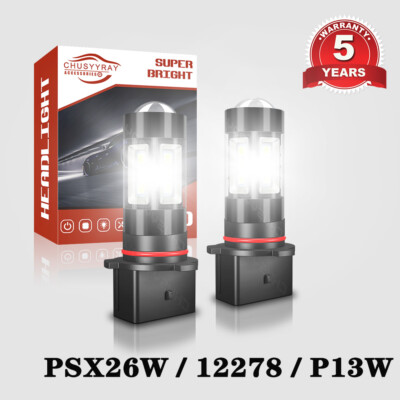 12278 PSX26W LED Fog Light Bulb 6000K White For 2015-2020 GMC Yukon XL Suburban