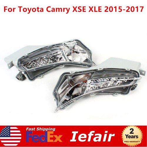 LED Daytime Running Light Fog Lamp For 2015 16 2017 Toyota Camry DRL Turn Signal