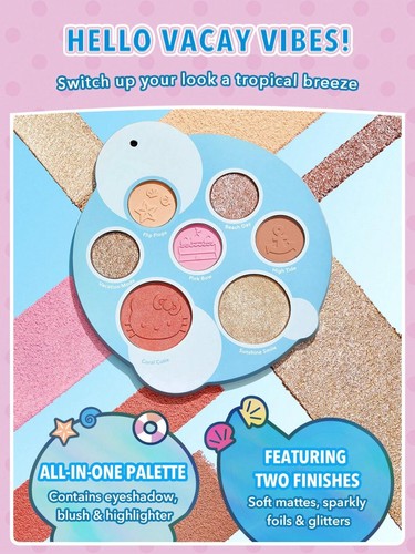 SHEGLAM Hello Kitty Fun In The Sun Color Palette All In 1 Multi Use On The Go - Picture 8 of 8