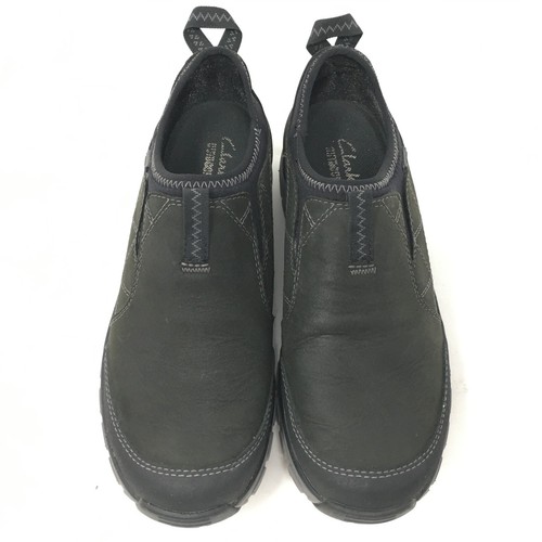 Clarks Wave Slide Waterproof Loafers Clogs Shoes Womens Size 7 Black Leather - Picture 4 of 10