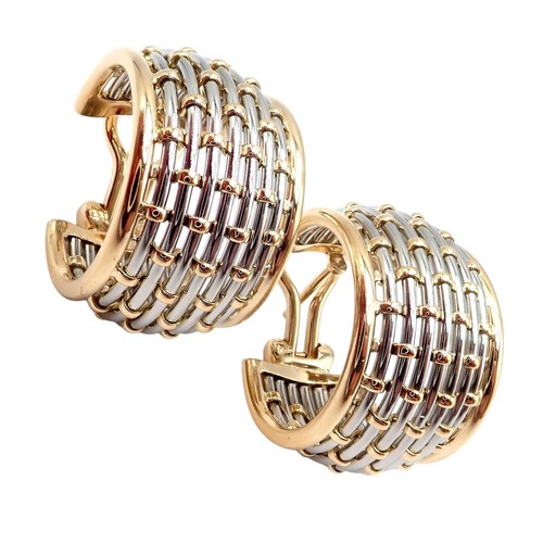 Original! Cartier 18k Gelbgold + SS Korbgeflecht Ring + Ohrringe Set - Bild 4 von 22