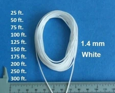 25-300ft 1.4 mm White Lift Pull String Cord for Shades, Honeycomb, Window Blinds