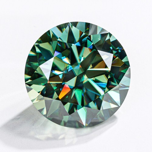 Blue Green Loose Moissanite Stone Brilliant Cut Gemstones With GRA Certificate - Picture 4 of 23
