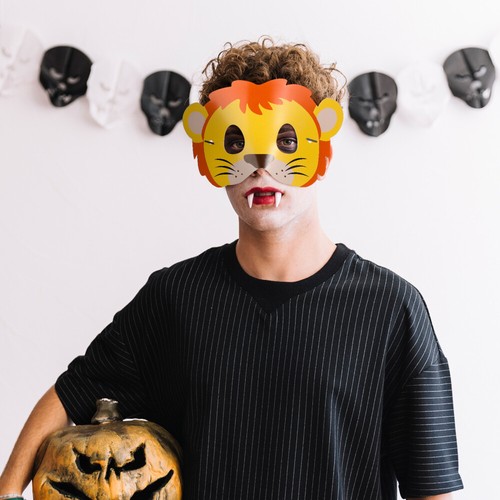 16 Piezas Máscara Animal Hombre Niño Máscaras Decorativas Niños Vestir Juegos con disfraces - Imagen 4 de 11