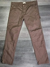 Mintcrew Carpenter Pants Mens 36x31 Brown Ankle Zip Street Hip Hop Double Knee