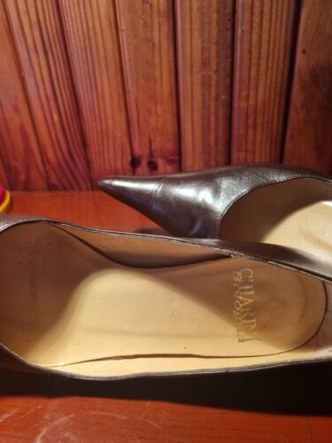 CHIARINI BOLOGNA BROWN LEATHER KITTEN HEELS-5CM S 37 INSOLES-25 CM MADE IN ITALY - Picture 7 of 11