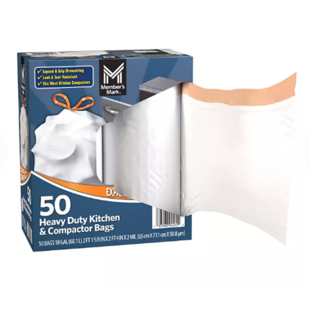 Member's Mark Heavy Duty 18-Gallon Kitchen & Compactor Trash Bags 50 ct
