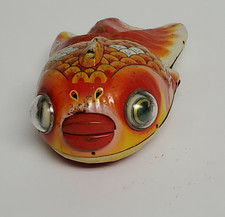 Vintage KO JAPAN TIN GOLDFISH / KOI WIND UP GOGGLY EYES RARE