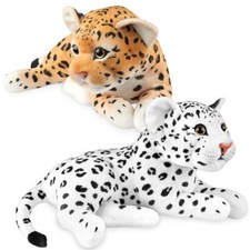Plüschtier Leopard Kuscheltier Stofftier Plüschleopard Schlaftier Liegend 30cm