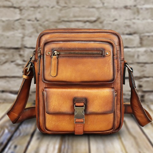 Genuine Leather Purse and Messenger Bag for Men Fashion Leather Shoulder Bags - Picture 7 of 16