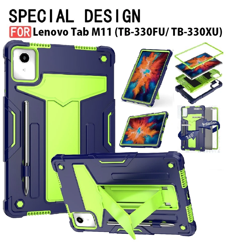 Funda Carcasa Resistente Pesada Soporte Tablet Lenovo Tab M11 (2024) TB330FU/TB330XU Foto 3 de 4