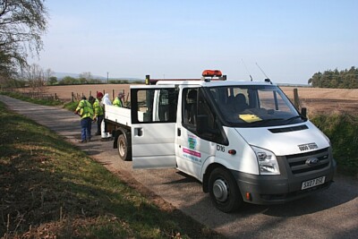 Photo 6x4 Repairing Potholes Crofts of Dipple A council van and squad rep c2009