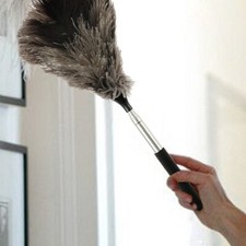 Retractable Feather Duster with Nonslip Handle Extendable Ostrich Feather Duster