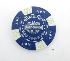 Vintage Harley Davidson Dealer "Quaid, Loma Linda, CA" Poker Chip H41