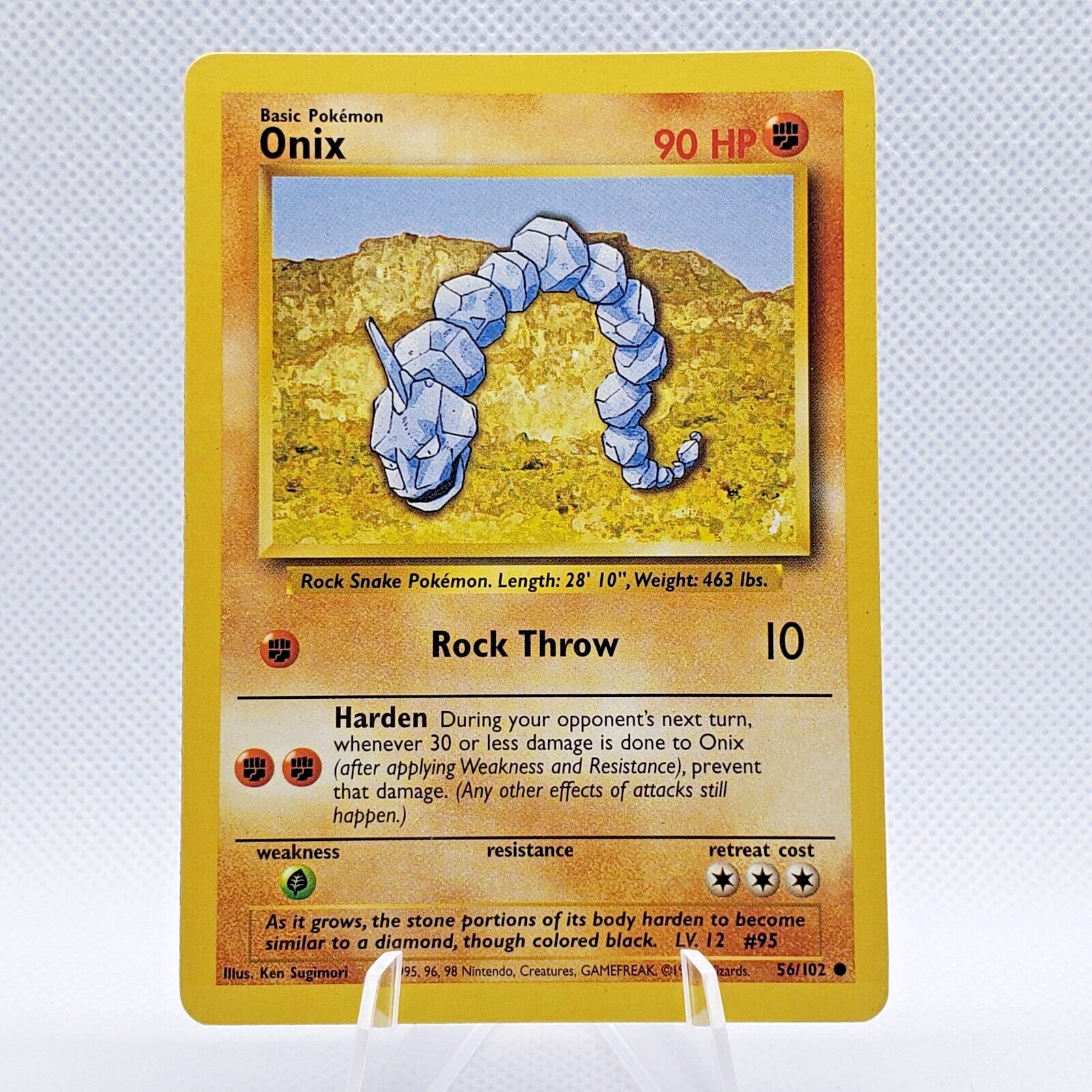 Pokemon TCG ONIX Base Set 56/102 Regular Unlimited Common WotC 1999 NM