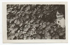  Adorable 1919 RPPC Postcard of Baby in Field of Flowers