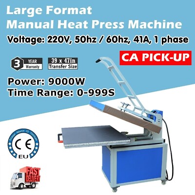PICK-UP 39 x 47in Large Format Manual Textile Thermo Transfer Heat Press Machine
