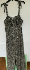 TOPSHOP JUMPSUIT WOMENS SIZE US 12 BLACK ANIMAL PRINT NEW