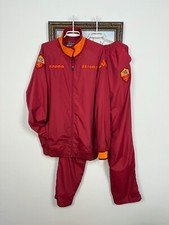 Tuta calcio Kappa AC Roma vintage set pista calcio giacca pantaloni rosso taglia 3XL