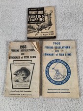 (3) Vintage Pennsylvania Hunting/Fishing Regulations Booklets 1966-1968