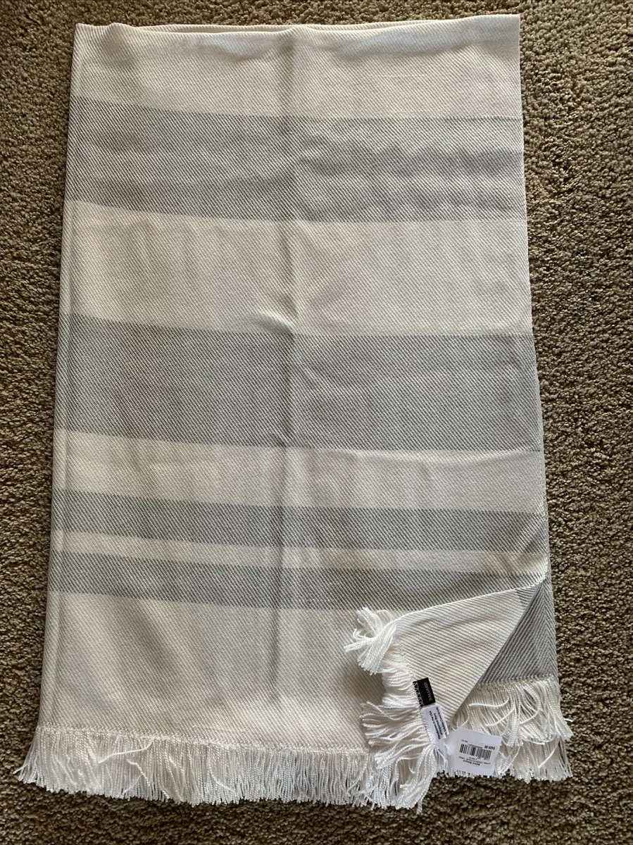 BALLARD DESIGNS Cayman Indoor Outdoor Throw Blanket NEW GRANITE 46