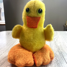 Vintage 70's Pillow Pets Stuffed Duck Weighted Feet Standing 9" Dakin Dardenelle