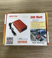 BESTEK 300W Power AC Car Inverter DC 12V to 110V, 4.2A Dual USB MRI3011BU New