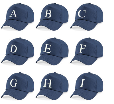 Baseballkappen A-Z bestickt Mütze Mädchen Jungen Kinder Kinder Sommer Marineblau