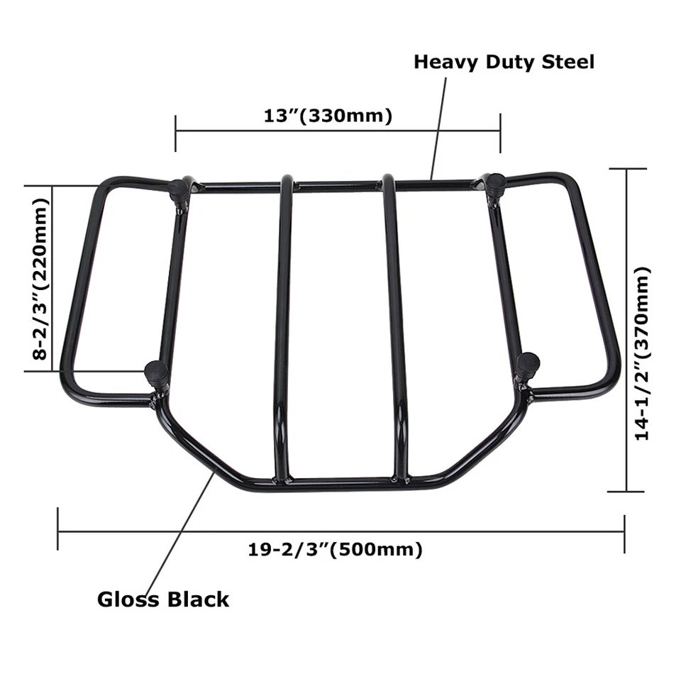 Black Tour Pack Pak Trunk Luggage Top Rack For Harley Road King Electra Glide - Image 4 of 4