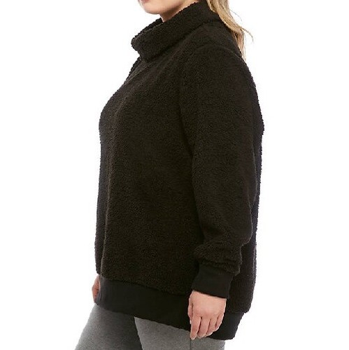 2X Fleece Pullover Cowl Neck Sweater 