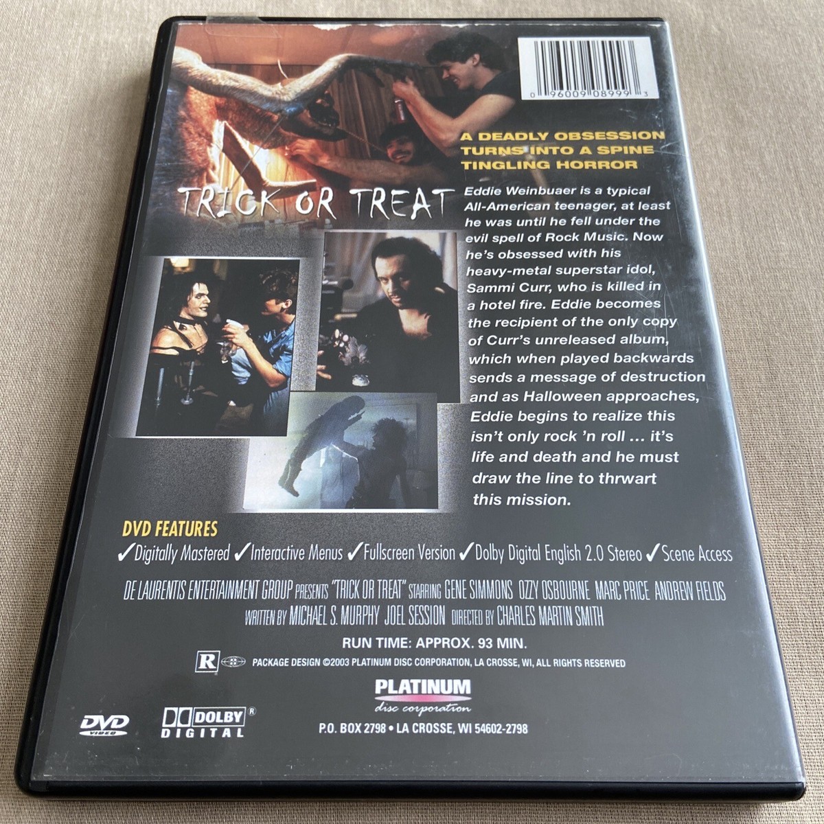 Trick or Treat (DVD 1986 Cult Horror) Gene Simmons Ozzy Osbourne