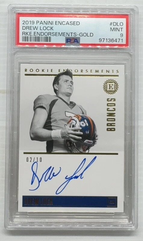 Drew Lock Panini Encased Rookie Endorsements #DLO Gold