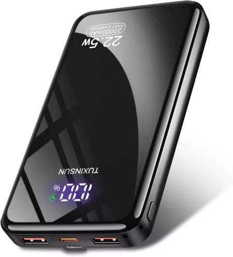 Power Bank 20000mAh, PD3.0 QC4.0 22.5W Fast Charging TUXINS USB C PowerBank Port