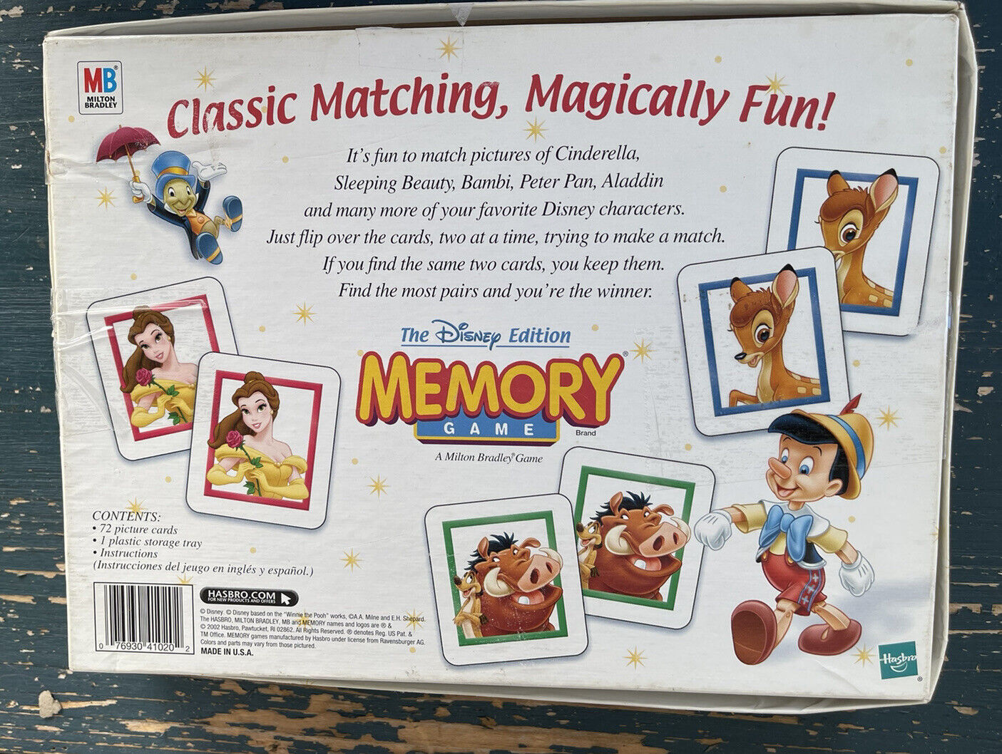 Memory Game 2002 The Disney Edition Classic Matching Magically Fun