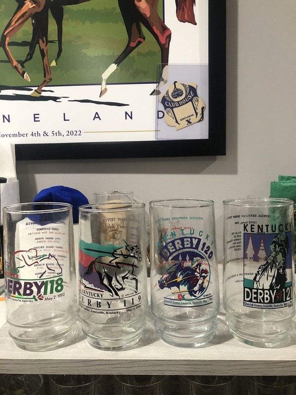 Kentucky Derby Kodak Trivia Glasses Set Of 4