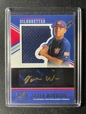 2018 Panini USA Stars & Stripes Jaden Woodson Autographed Jersey Black #15/39!!