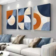 3pcs Abstract Geometric Canvas  Wall Art Canvas Framed 50x70cm