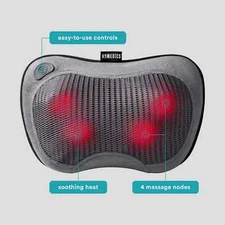 HoMedics Cordless Shiatsu Massage Pillow with Heat Deep Kneading Relief