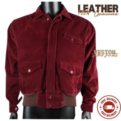 Jack Torrance The Shining Red Corduroy  Bomber Jacket Halloween Costume