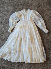 Antique Vintage handmade Victorian Boho Small Childs Girl Maxi Lace Dress Sz 5-6
