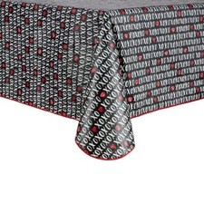 Way to Celebrate Valentine's Day XO Lips Hearts 60x84in PEVA Vinyl Tablecloth