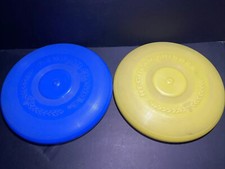 Lot of 2 vtg Wham-o frisbees 1966 blue and yellow