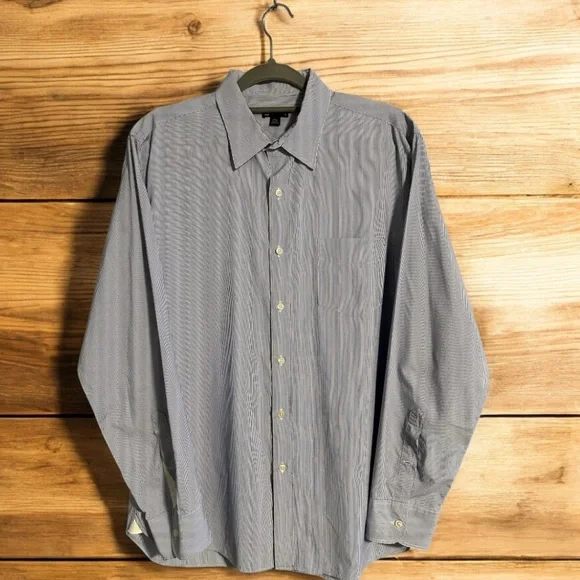 two ply cotton dress shirt Spier & Mackay Blue Double Stripe 2-Ply Oxford Dress Shirt
