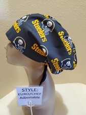 Pittsburgh Steelers NFL Women's Euro/Chef Surgical Scrub Hat/Cap Handmade